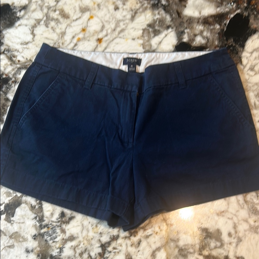 J. Crew Blue Khaki Shorts Tailored Cotton Blend Women’s size 6